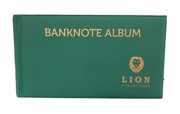 Lion 20 Sayfa Mini Kağıt Para Albümü, 40 Para Kapasiteli, YEŞİL RENK.