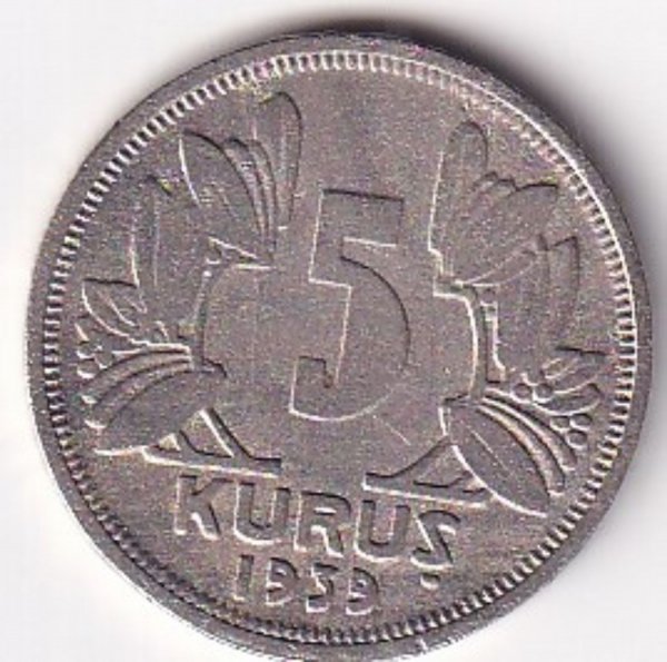 1939 5 KURUŞ ÇA