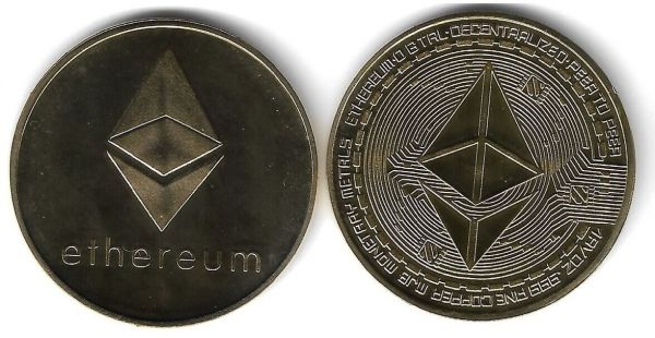 ETHEREUM HATIRA ALTIN KAPLAMA MADENİ PARA ÇİL