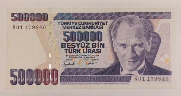 7. EMISYON 500.000 TL K01 SERISI ILK SERI 