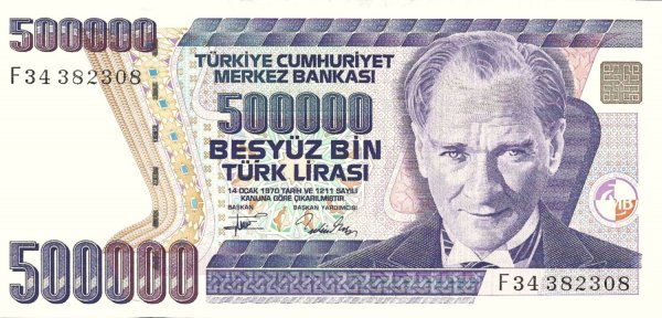 7. Emisyon 4. Tertip F34 Seri 500.000 Türk Lirası