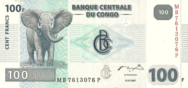 2007 Yılı KONGO 100 Francs Çil Kondüsyon