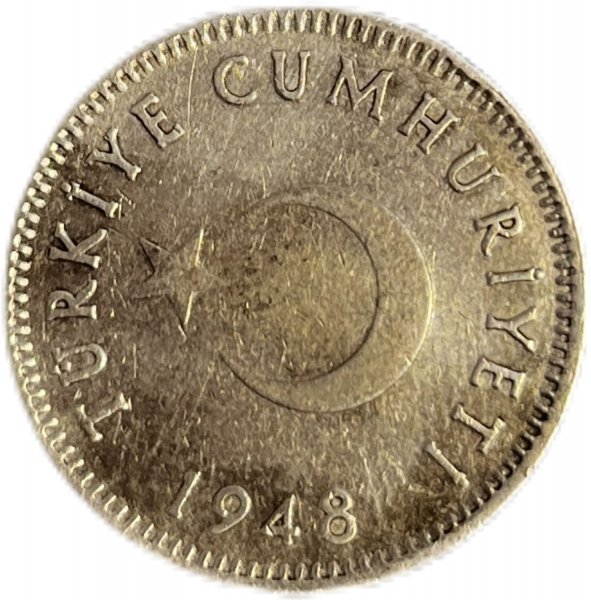 1948  TÜRKİYE CUMHURİYETİ 1 LİRA ÇT+