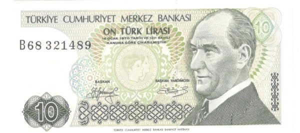 7. EMİSYON 10 TÜRK LİRASI B68 SERİSİ ÇİL