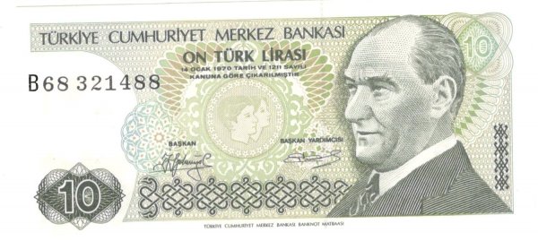 7. EMİSYON 10 TÜRK LİRASI B68 SERİSİ ÇİL