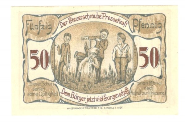 1921 ALMANYA 50  PFENNİG NOTGELD ÇA