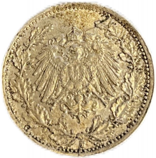 1918 ALMANYA 1/2 MARK GÜMÜŞ ÇA+