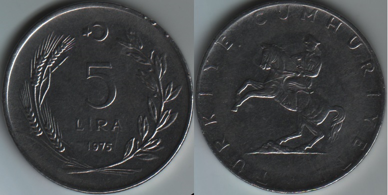 5 Lira 1975