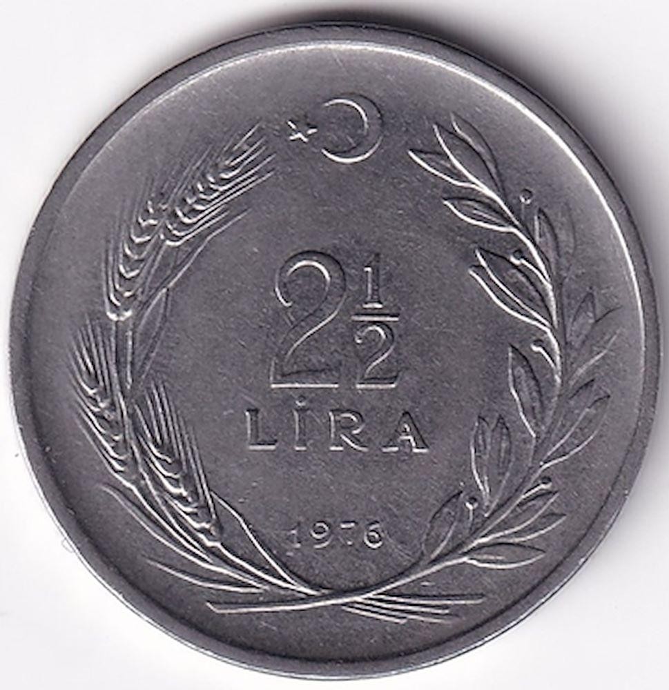 2 1/2 Lira 1976 Arka Yüz
