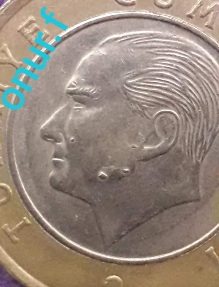 1 Lira (Yüz Kısmında Birden Fazla Çapak) 2014