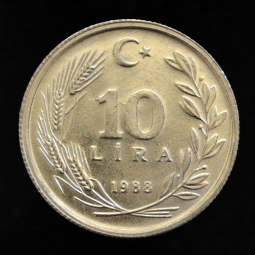 10 Lira 1988 Ön Yüz