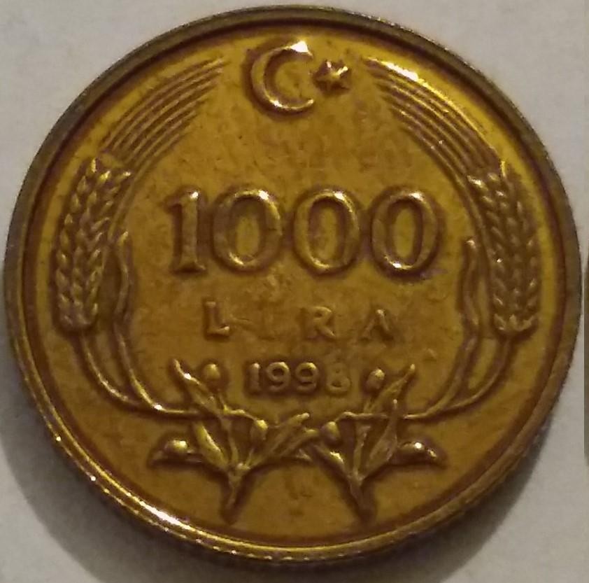 1000 Lira 1998 Arka Yüz
