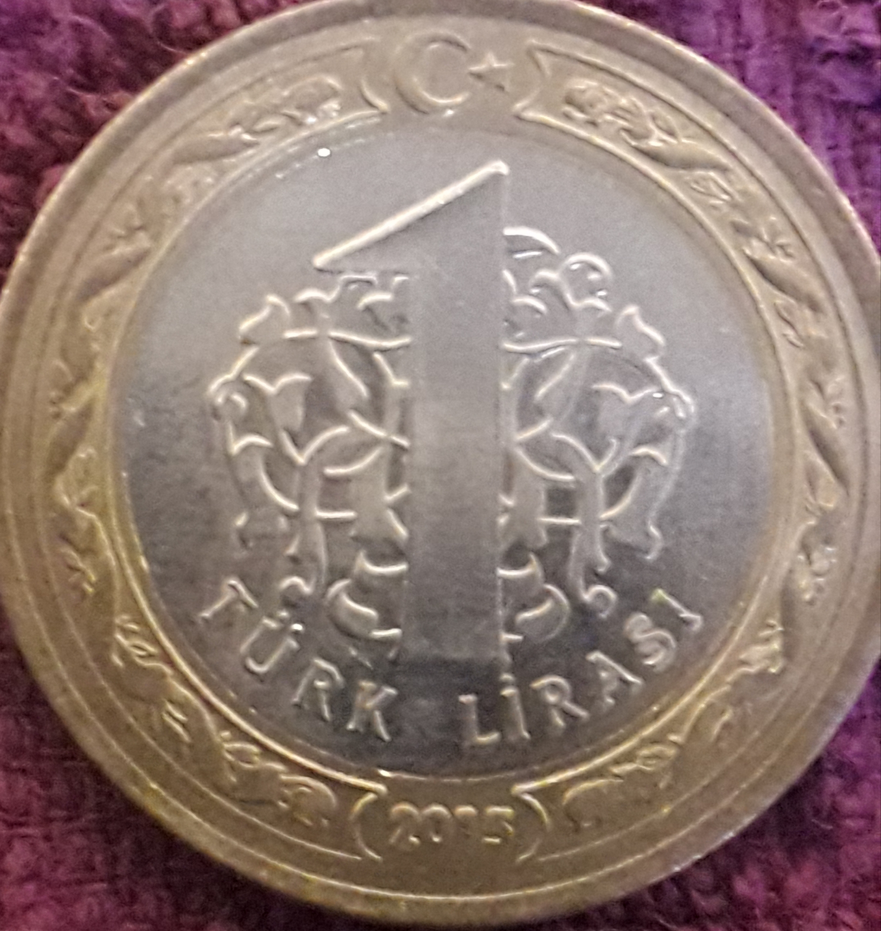 1 Lira (Yüz Kısmında Çift Baskı) 2015 Ön Yüz
