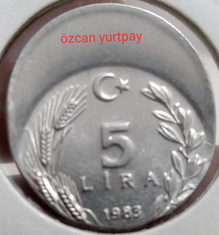 5 Lira (Kayık Baskı) 1983 Ön Yüz
