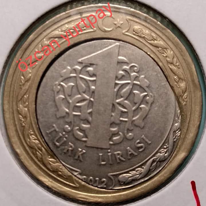 1 Lira (Kayık Göbek) 2012 Ön Yüz