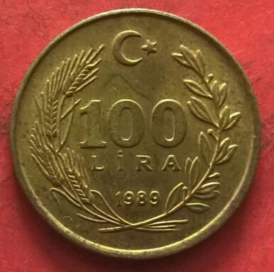 100 Lira 1989 Ön Yüz
