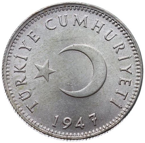 1 Lira 1947 Ön Yüz