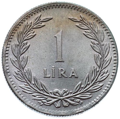 1 Lira 1947 Arka Yüz