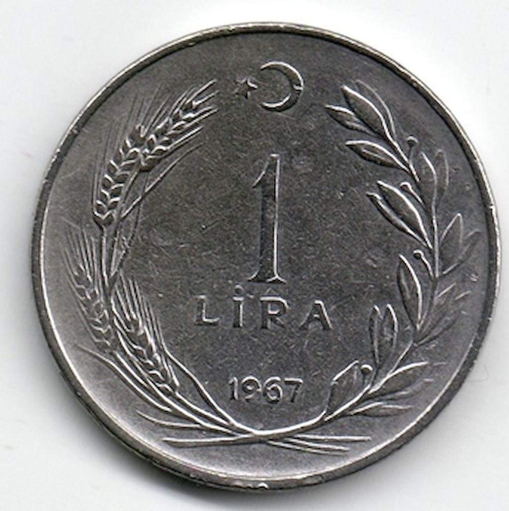 1 Lira 1967 Arka Yüz
