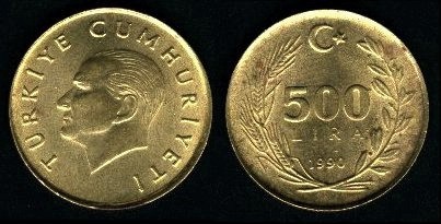 500 Lira 1990
